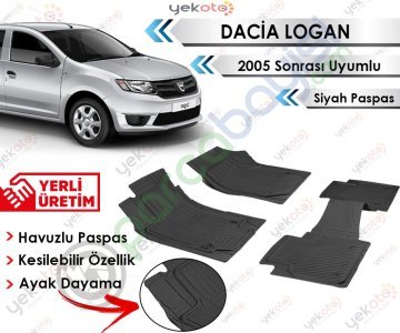 Dacia Logan 2005 Sonrası Uyumlu Havuzlu Kesilebilir Siyah Paspas