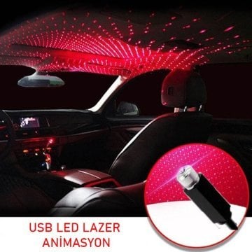 USB Led Lazer Atmosfer Animasyon Işığı Projektörü