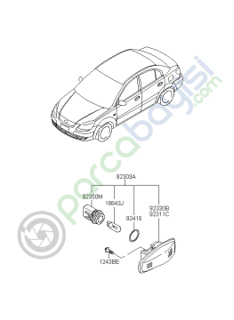 Kia Cerato Rio Çamurluk Sinyalı R/L Orjinal | 923012F010