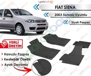 Fiat Siena 2003 Sonrası Uyumlu Havuzlu Kesilebilir Siyah Paspas