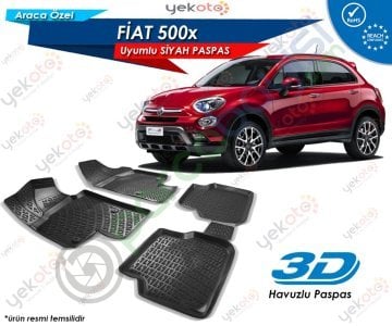 Fiat 500X Uyumlu Araca Özel 3D Havuzlu Paspas