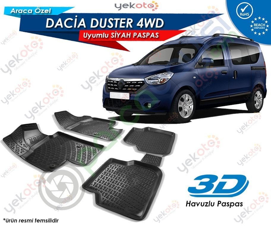 Dacia Dokker Uyumlu Araca Özel 3D Havuzlu Paspas