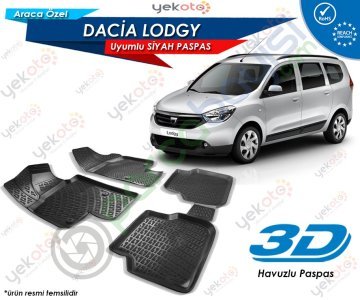 Dacia Lodgy Uyumlu Araca Özel 3D Havuzlu Paspas