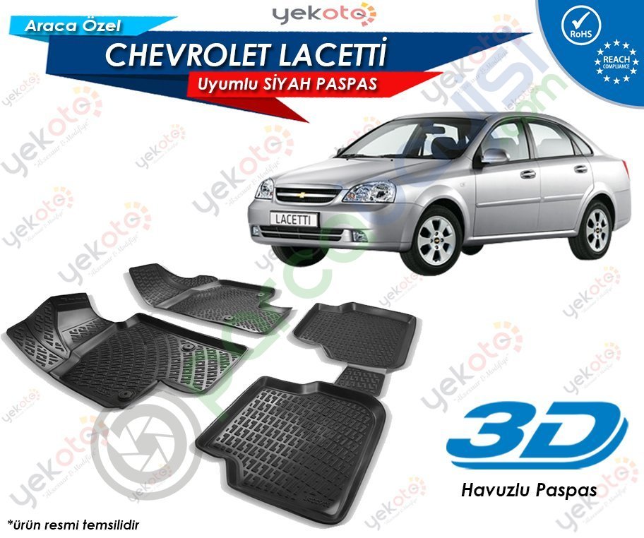 Chevrolet Lacetti Uyumlu Araca Özel 3D Havuzlu Paspas