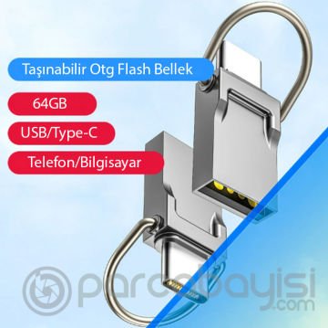 ALLY 64GB Type-c Usb Otg Flash Bellek - USB 2.0 100MB-S Flash Disk