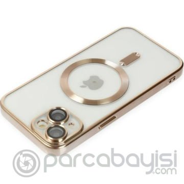 ALLY iPhone 14 Plus 6.7inç Renkli Kenar Lazer Çerçeveli Magsafe Uyumlu Silikon Kılıf