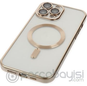 ALLY iPhone 14 Pro Max 6.7inç Renkli Kenar Lazer Çerçeveli Magsafe Uyumlu Silikon Kılıf