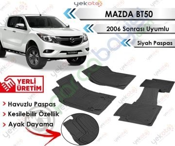 Mazda Bt50 2006 Sonrası Uyumlu Havuzlu Kesilebilir Siyah Paspas