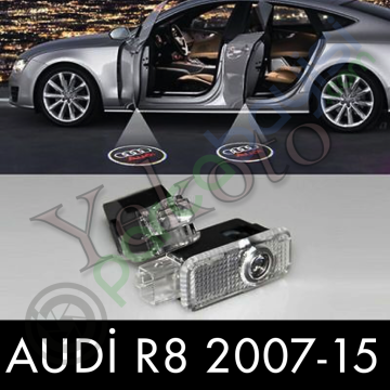 Audi R8 2007-2015 Arası Uyumlu Araca Özel Kapı Logo Aydınlatma Hologram Kapıaltı Hayalet Logo