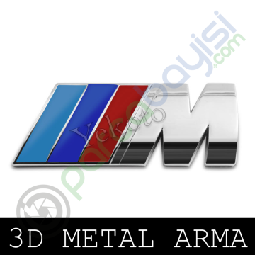 Bmw M Metal 3D Amblem Logo Orjinal Style Orta Boy