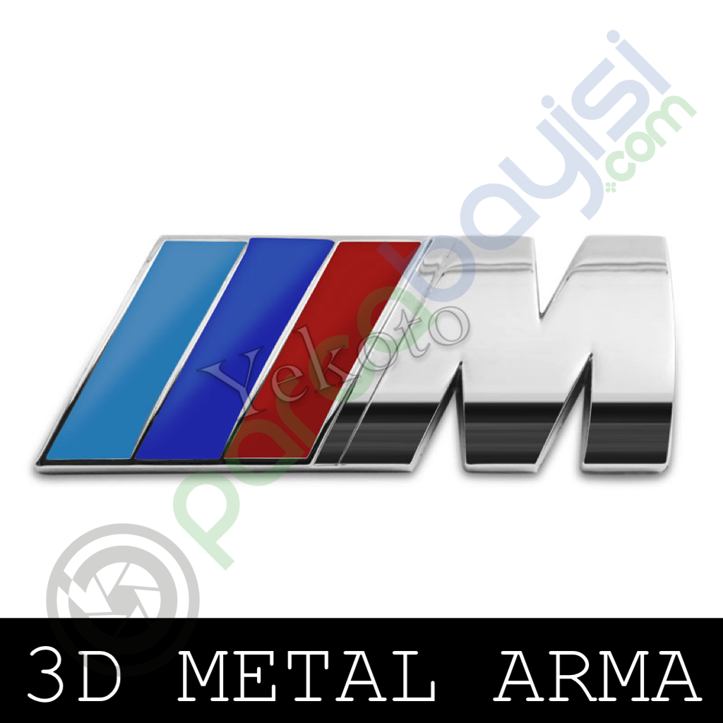 Bmw M Metal 3D Amblem Logo Orjinal Style Orta Boy