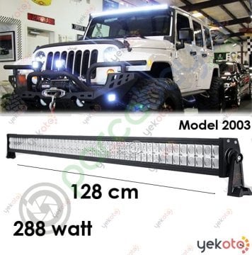 Off Road Led Bar 288W Led Işık Çift Sıra 10-30V 128 Cm Ultra Parlak 96 Led Sis Gündüz Farı Yeni Nesil