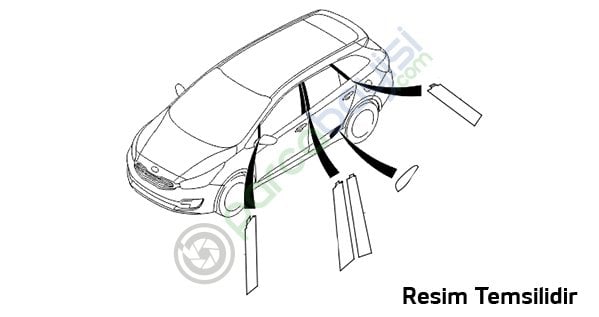 Kia Carens Arka Kapı Direk Bandı Siyah Sol Orjinal | 863821D000