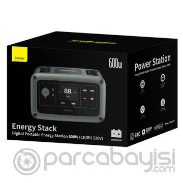 Baseus Energy Stack Digital Taşınabilir Enerji-Güç İstasyonu 600W 180000mAh (220V)