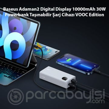 Baseus Adaman2 Digital Display 10000mAh 30W Powerbank Taşınabilir Şarj Cihazı VOOC Edition