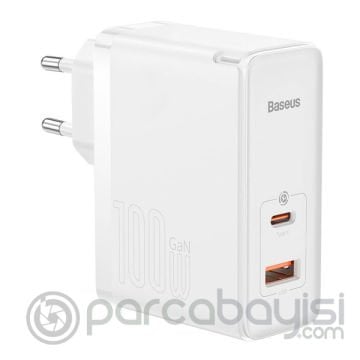 Baseus GaN5 Pro 100W Mega Hız Type-C + USB Şarj Aleti Adaptör + Kablo