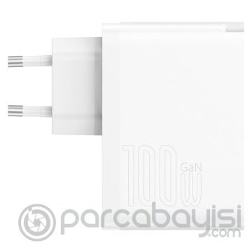 Baseus GaN5 Pro 100W Mega Hız Type-C + USB Şarj Aleti Adaptör + Kablo