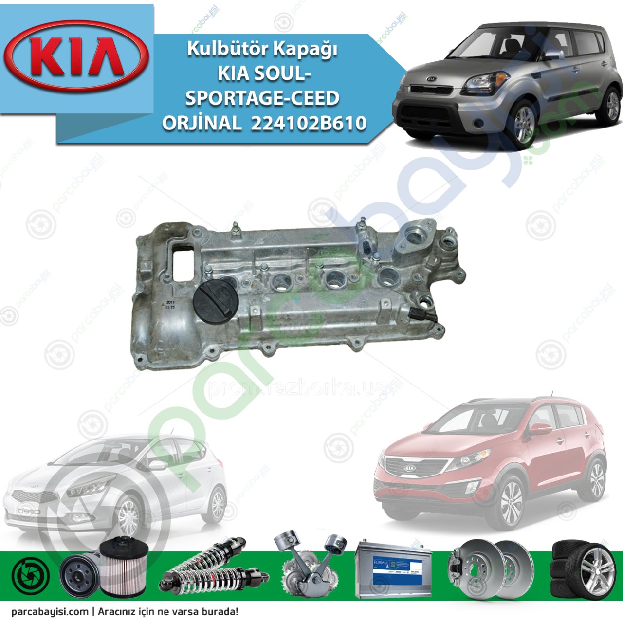 Kulbütör Kapağı Kia Soul-Sportage-Ceed Orjinal 224102B610