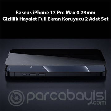 Baseus iPhone 13 Pro Max 0.23mm Gizlilik Hayalet Full Ekran Koruyucu 2 Adet Set