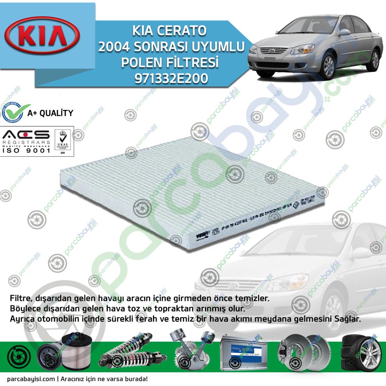 Kia Cerato-Rio Polen Filtresi Uyumlu | K020P87901F200A