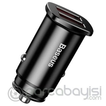 Baseus Square Metal 30W QC3.0 Dual Hızlı Araç Şarjı