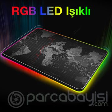 ALLY Dünya Desenli RGB Led Işıklı Oyuncu Mouse Pad 300*250*4MM