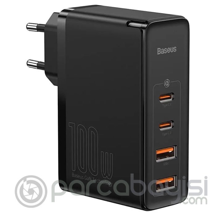 Baseus GaN2 Pro 100W PD 2C+2U Quick Charger Macbook Ultra Hızlı Şarj Aleti +100w PD Kablo