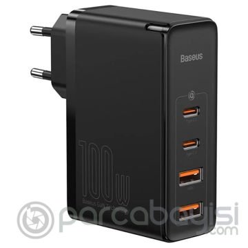 Baseus GaN2 Pro 100W PD 2C+2U Quick Charger Macbook Ultra Hızlı Şarj Aleti +100w PD Kablo