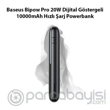 Baseus Bipow Pro 20W Dijital Göstergeli 10000mAh Hızlı Şarj Powerbank