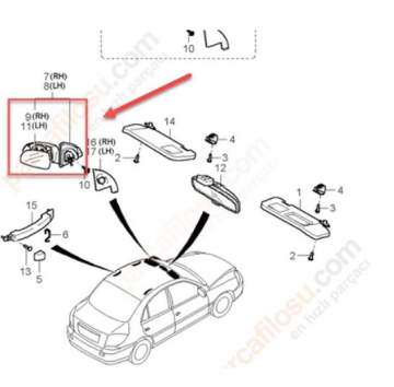 Kia Rio Ayna Dış Dikiz Sol Manuel Orjinal | 87611Fd350Xx