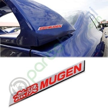 Mugen 3D Metal Amblem Logo Stıcker Kırmızı