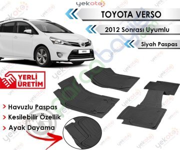 Toyota Verso 2012 Sonrası Uyumlu Havuzlu Kesilebilir Siyah Paspas