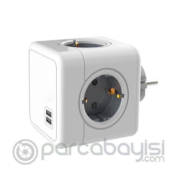 ALLY Powercube Dual USB 4 Kat Priz Dağıtıcı Ev ve Ofis için Çoklu Priz