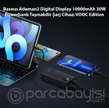 Baseus Adaman2 Digital Display 10000mAh 30W Powerbank Taşınabilir Şarj Cihazı VOOC Edition