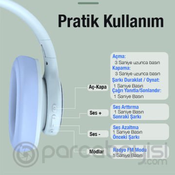 ALLY P2962 Kulaküstü Kablosuz Bluetooth Kulaklık