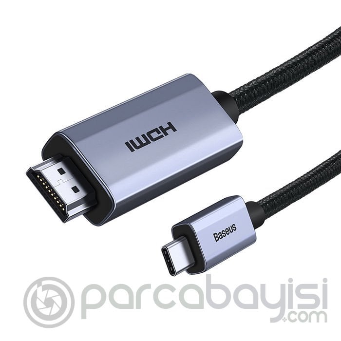 Baseus High Definition USB Type C - HDMI 2.0 4K 60Hz Yüksek Çözünürlüklü Görüntü Kablosu 2M