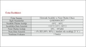 YJR916 NEM VE SICAKLIK ÖLÇER