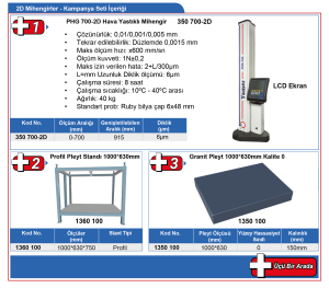 Yamer PHG 700 2D Mihengirli Kampanya Seti ( Mihengir + Profil pleyt standı + Granit pleyt )
