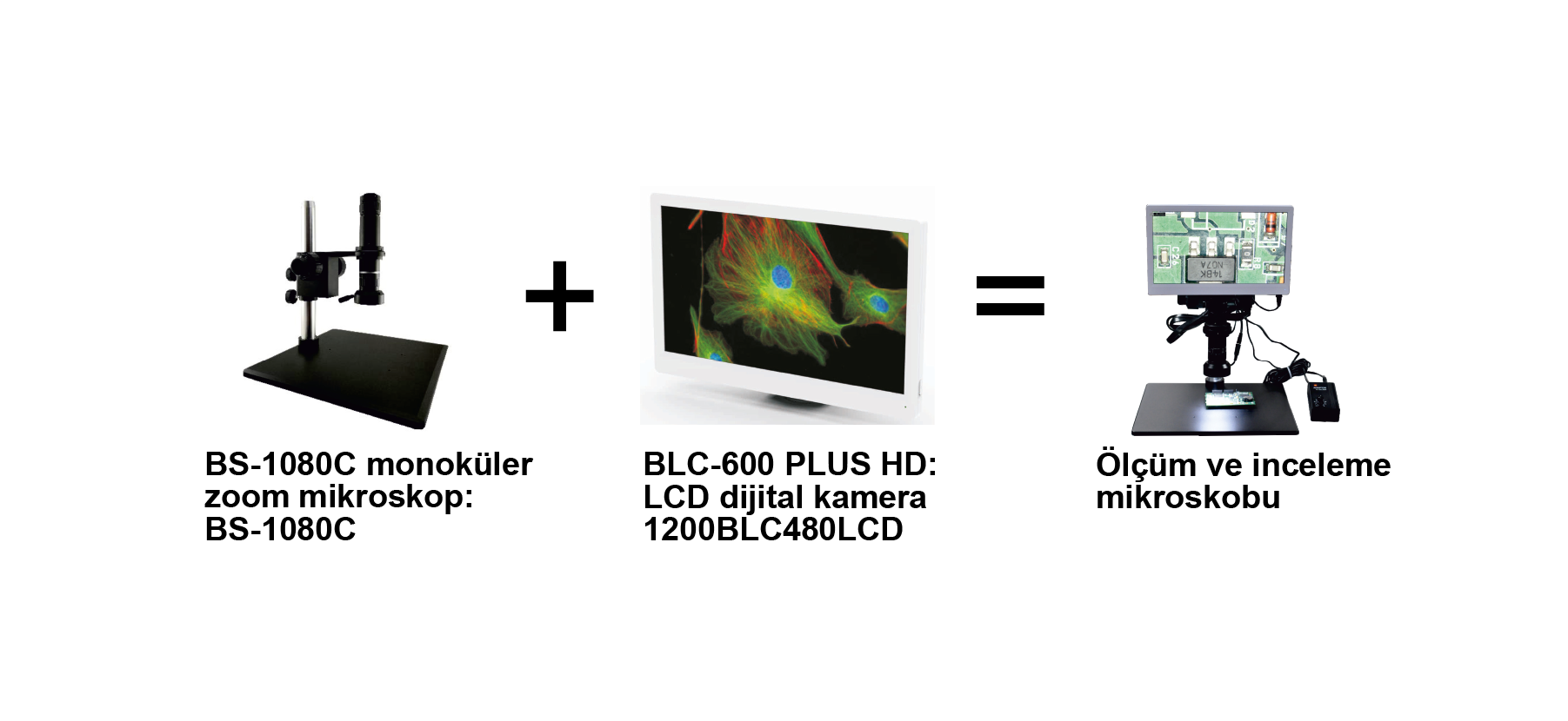Ölçüm ve İnceleme Mikroskobu Seti / BS-1000C + BLC-600 PLUS HD