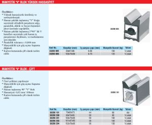 Manyetik ''V'' Blok Yüksek Hassasiyet 100x70x96