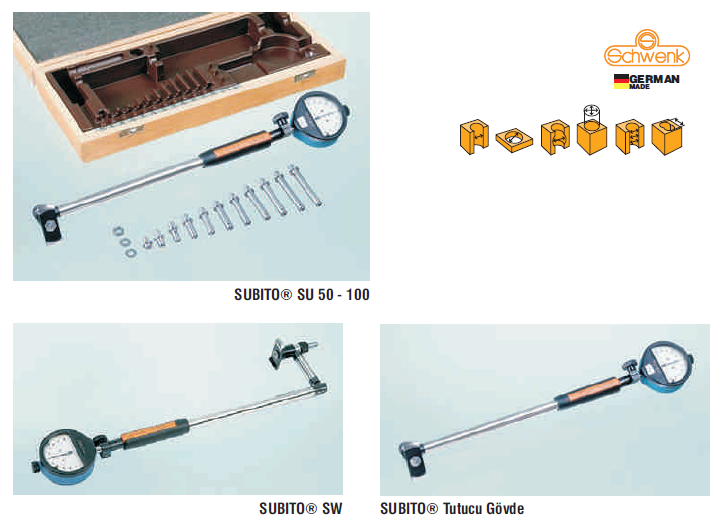 SUBITO Hassas Silindir Komparatörleri (SU/SK/SW) 4.5-800 mm Arası İç Çapların Ölçümü