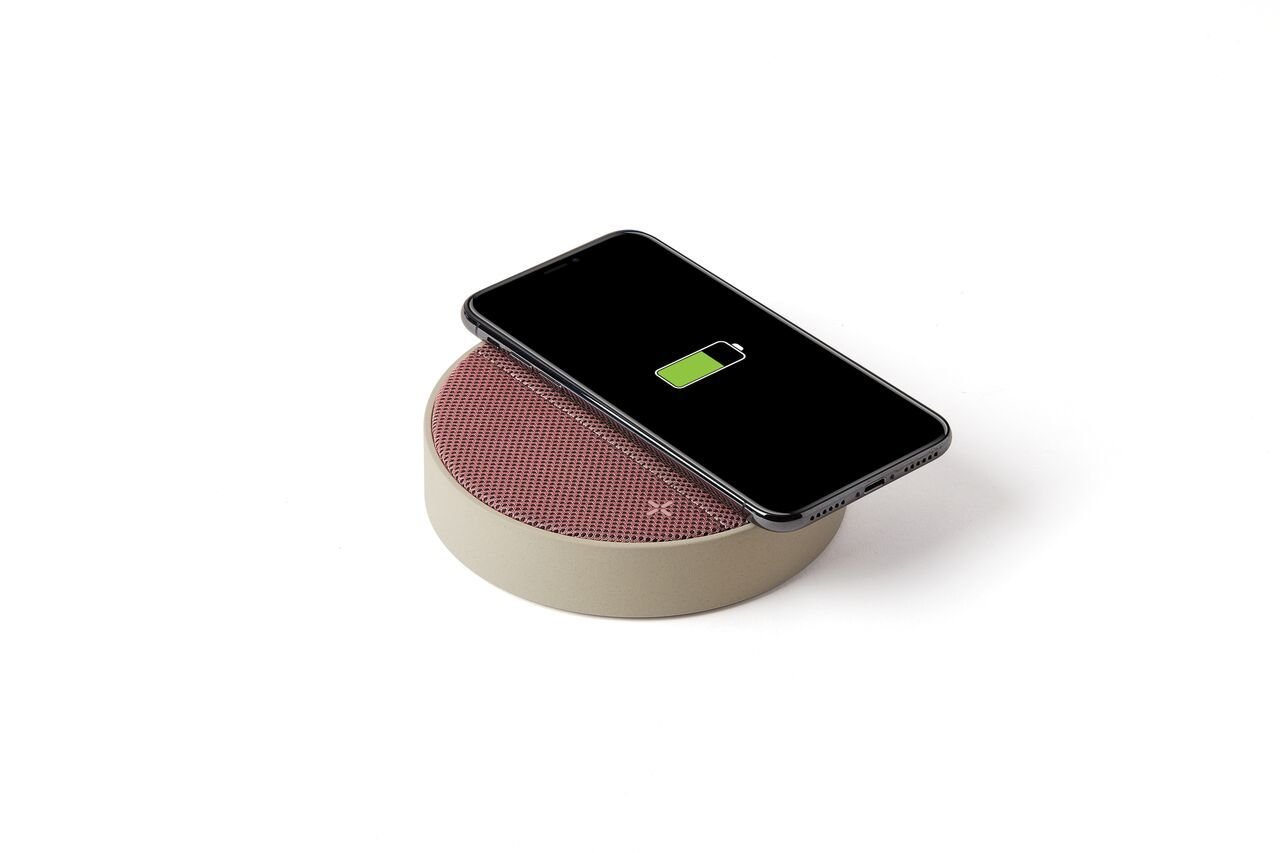 Oslo Energy Bluetooth Hoparlör-Kablosuz Şarj Cihazı-Pembe