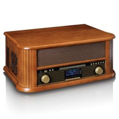 Lenco Classic Phono TCD-2570 Retro Bluetooth/USB/DAB+/FM Radyo/CD/Kaset Ahşap Pikap