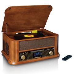 Lenco Classic Phono TCD-2570 Retro Bluetooth/USB/DAB+/FM Radyo/CD/Kaset Ahşap Pikap