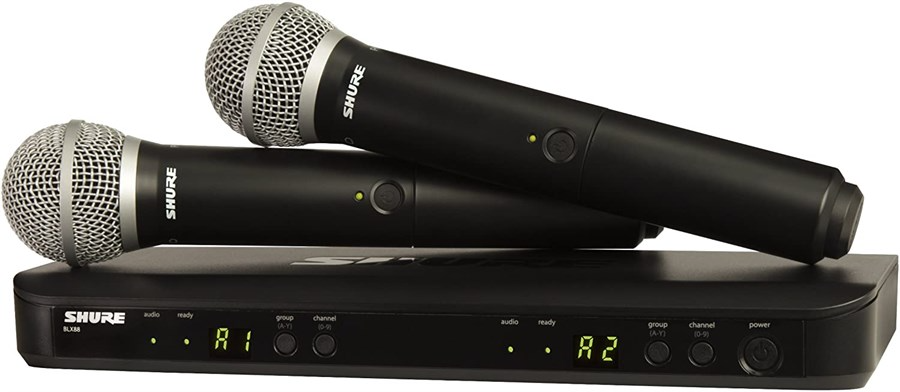 SHURE BLX288E/PG58-H8E Telsiz DUAL Vokal Mikrofon 2 Li set