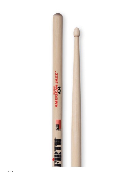 BAGET (ÇİFT), HICKORY, 0.520''x16'', AMERICAN JAZZ 4, LONG TAPER, TIP: WOOD (AĞAÇ) / TEAR DROP, SURFACE: MEDIUM / LACQUER