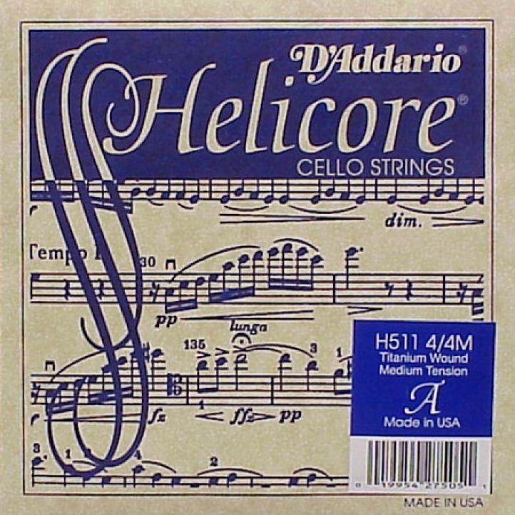 CELLO TEK TEL, HELICORE, A-LA, LONG SCALE, MEDIUM TENSION, STRANDED STEEL CORE (BÜKÜMLÜ ÇELİK ÇEKİRDEK)/ TITANIUM WOUND