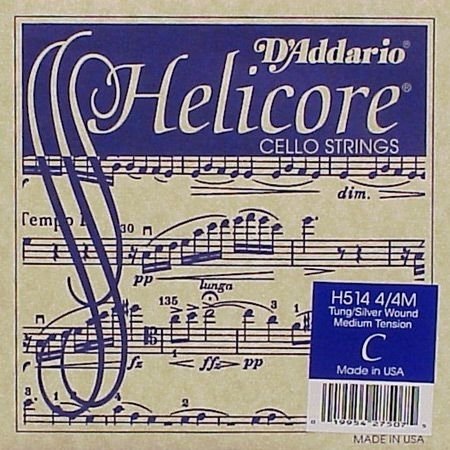 CELLO TEK TEL, HELICORE, C-DO, LONG SCALE, MEDIUM TENSION, STRANDED STEEL CORE (BÜKÜMLÜ ÇELİK ÇEKİRDEK)/ TUNGSTEN -SILVER WOUND