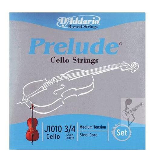 CELLO TEL SETİ, PRELUDE, 3/4 SCALE, MEDIUM TENSION, SOLID STEEL CORE (MASİF ÇELİK ÇEKİRDEK), CLEAR TONE