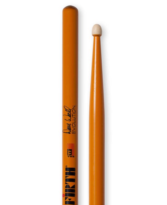 BAGET(ÇİFT) SIGNATURE DAVE WECKL EVOLUTION, HICKORY, 0.563''x16'' , MEDIUM TAPER, TIP: WOOD (AĞAÇ) / TEAR DROP, SURFACE: SMALL/PAINT